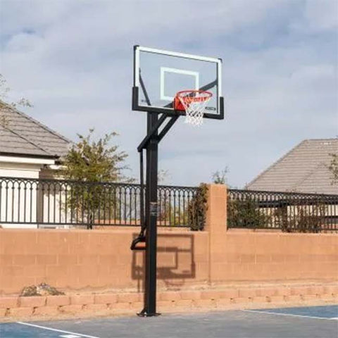 Lifetime 60" Mammoth Adjustable Tempered Glass Bolt-Down In-Ground Basketball Hoop