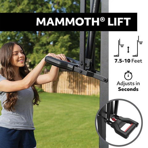 Lifetime 72" Mammoth Adjustable Tempered Glass Bolt-Down In-Ground Basketball Hoop