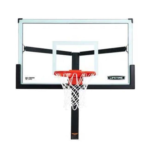 Lifetime 60" Mammoth Adjustable Tempered Glass Bolt-Down In-Ground Basketball Hoop