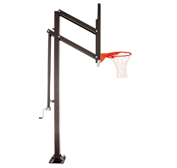 NBA 72 inch In-Ground Adjustable Basketball Hoop with Tempered Glass Backboard, Padded Pole, Ball Return