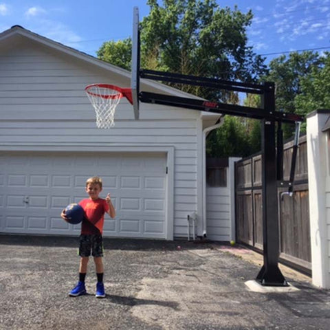 Force™ Adjustable In-Ground Bolt-Down Basketball Hoop by First Team