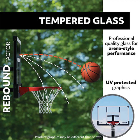 Lifetime 60" Mammoth Adjustable Tempered Glass Bolt-Down In-Ground Basketball Hoop