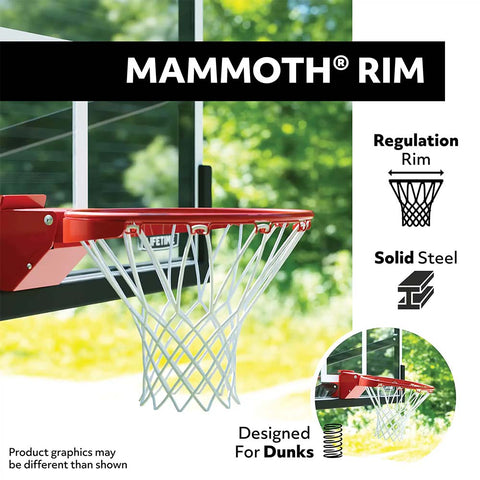 Lifetime 60" Mammoth Adjustable Tempered Glass Bolt-Down In-Ground Basketball Hoop