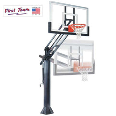 Force™ Adjustable In-Ground Bolt-Down Basketball Hoop by First Team