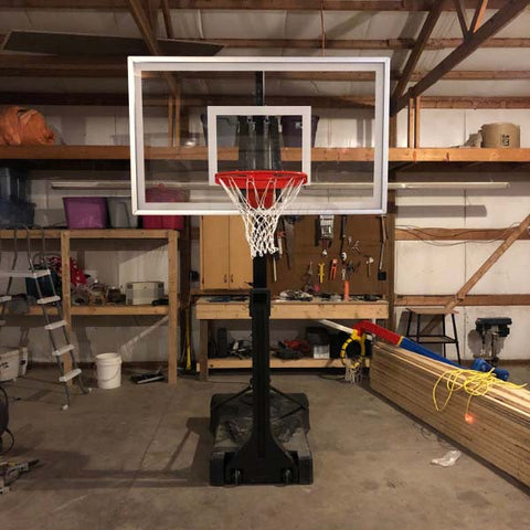 OmniSlam™ Turbo Tempered Glass Portable Basketball Hoop by First Team