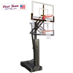 OmniSlam™ Eclipse Smoked Glass Portable Basketball Hoop by First Team