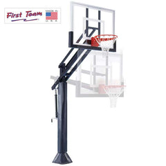 Attack™ Adjustable In-Ground Bolt-Down Basketball Hoop by First Team