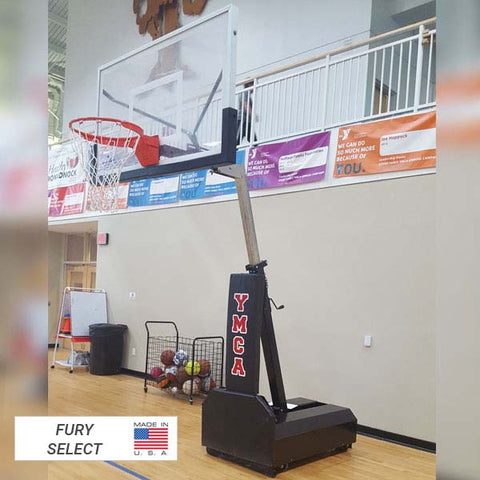Fury™ Eclipse 60" Smoked Tempered Glass Portable Basketball Hoop by First Team