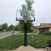 Image of Stainless Olympian™ Adjustable In-Ground Bolt-Down Basketball Hoop by First Team
