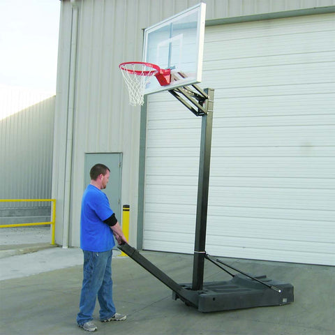 OmniChamp™ Turbo Tempered Glass Portable Basketball Hoop by First Team