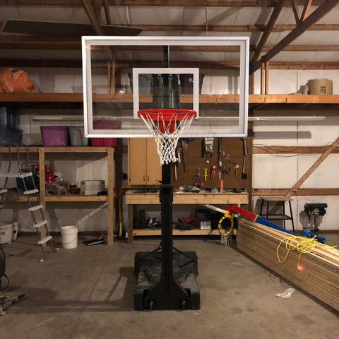 OmniSlam™ Eclipse Smoked Glass Portable Basketball Hoop by First Team