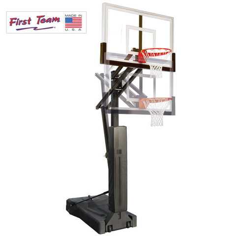 OmniSlam™ Turbo Tempered Glass Portable Basketball Hoop by First Team