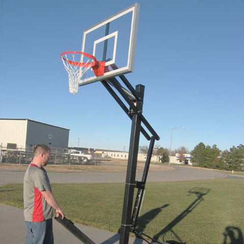 OmniSlam™ Turbo Tempered Glass Portable Basketball Hoop by First Team