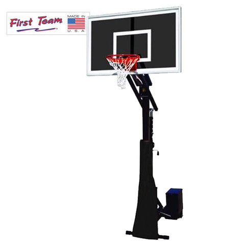 RollaJam™ Eclipse 60" Smoked Tempered Glass Portable Basketball Hoop by First Team