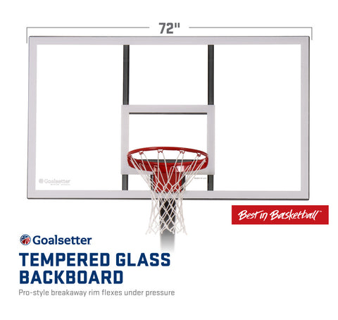 Launch Pro Series 72" In-Ground Basketball Hoop - Glass Backboard